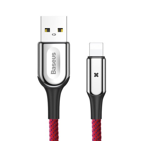 Baseus X-type | Kabel z diodą LED USB - Lightning iPhone szybkie ładowanie 2.4A 100cm EOL