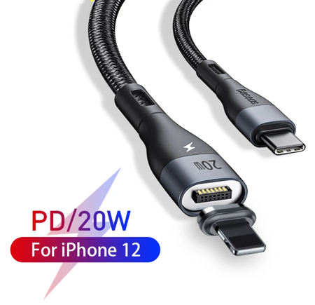 Baseus Zinc Magnetic | Kabel magnetyczny Type-C - Lightning Power Delivery 20W do iPhone 12 2M EOL