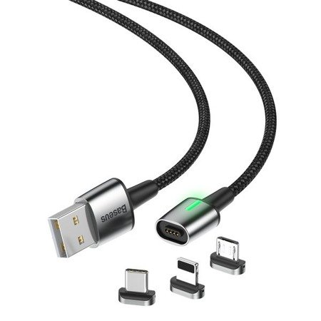 Baseus Zinc Standard | Kabel magnetyczny 3w1 USB - Lightning Micro Type-C 1.5A 200cm EOL